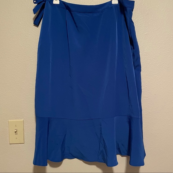 ❌SOLD❌NWTs The Limited Ruffle Front High Low Skirt Ocean Blue Cobalt Size 16 - Picture 3 of 11